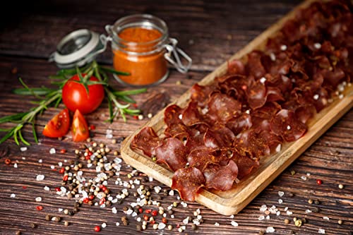 Craftsman Beef Chips | hauchdünn geräuchertes Rindfleisch | Proteinreiches Trockenfleisch | 100% Rind | knusprige Beef Jerky Chips für Party | Meat Snack to Go | Glutenfrei (2 Packungen)