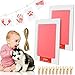 Zestaw odcisków dziecięcych, 2 sztuki, odciski dłoni i stóp, odciski dłoni dziecka, 2 x poduszka do stempli CleanTouch, 6 x karty drukarskie, klipsy i linki, skóra dziecka nie wchodzi w kontakt z kolorem (różowa)