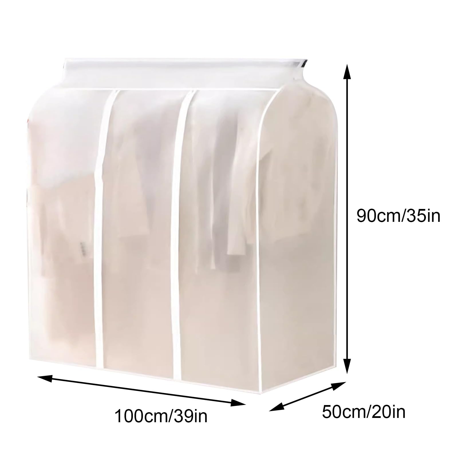 Kleidersäcke zur Aufbewahrung von Kleidung, atmungsaktive Abdeckung für Mäntel, Jacken, T-Shirts, Kleider, Blusen und mehr, 90 x 60 x 50 cm, 24 Stück