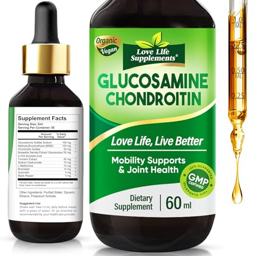 Love Life Supplements Glucosamine Chondroitin MSM Liquid Drops, H...