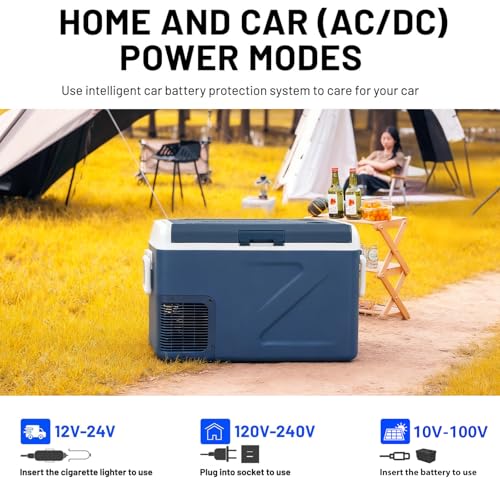 Image of ICF41 12 Volt Car Refrigerator,42QT /40L Portable Freezer Electric Cooler -4℉~68℉,12 /24V DC 100-240V AC Car Fridge for Camping, Road Trips, RV, Truck