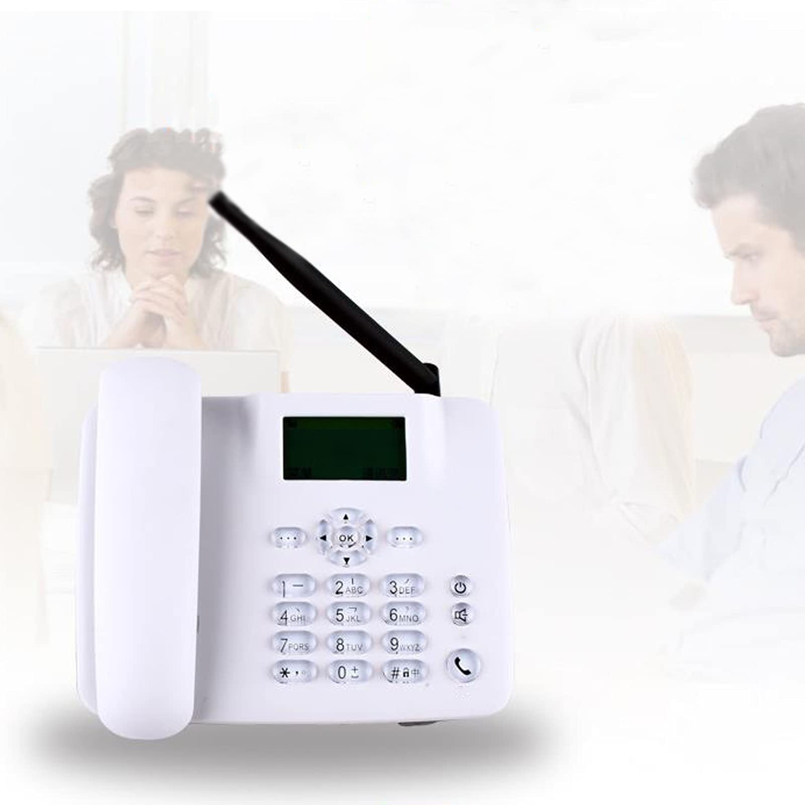 Teléfono de sobremesa clásico de botones grandes, Teléfono fijo con pantalla de identificación de llamadas, manos libres, envío y recepción de mensajes de texto, identificador de llamadas, teléfono de