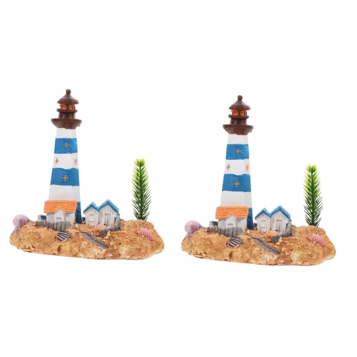 Cabilock 2 Pezzi Decorazione Per Acquario in Resina Faro Decor Paesaggio Piccola Adorabile Statuetta Da Collezione in Stile