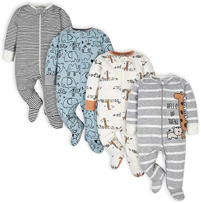 Gerber baby-boys 4 Pack Sleep 'N Play Footie
