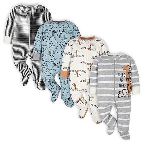 Gerber Baby Boys 4 Pack Sleep ‘N Play Footie