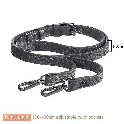 Image of uxcell Purse Strap, Crossbody Strap Leather Adjustable Replacement Shoulder Strap for Women's Crossbody Handbags Bag, 0.6 inch Wide, 41-51 inch Long (Grey)