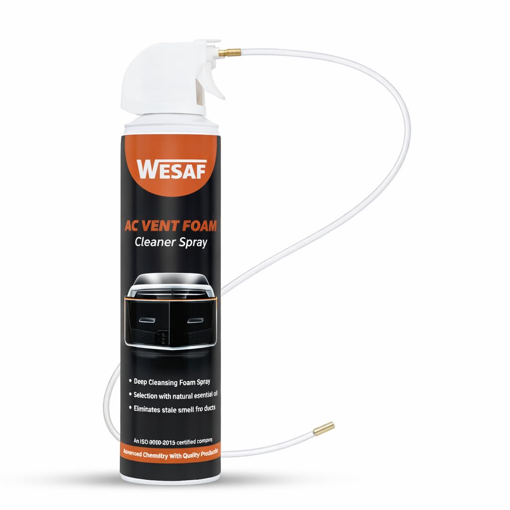 Wesaf AC Vent Foam Cleaner Spray Removes Dust, Bad Odour & Deodorizes The Car AC| Air Conditioner Deep Cleaner Foam with Long No-sal Pipe for Effective Cleaning Grade 9921(300GM)