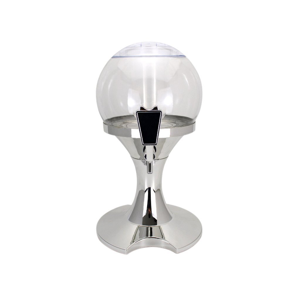 BESTONZON Dispensador de bebidas de vino líquido de 3,5 l con recipiente de hielo integrado (plata)