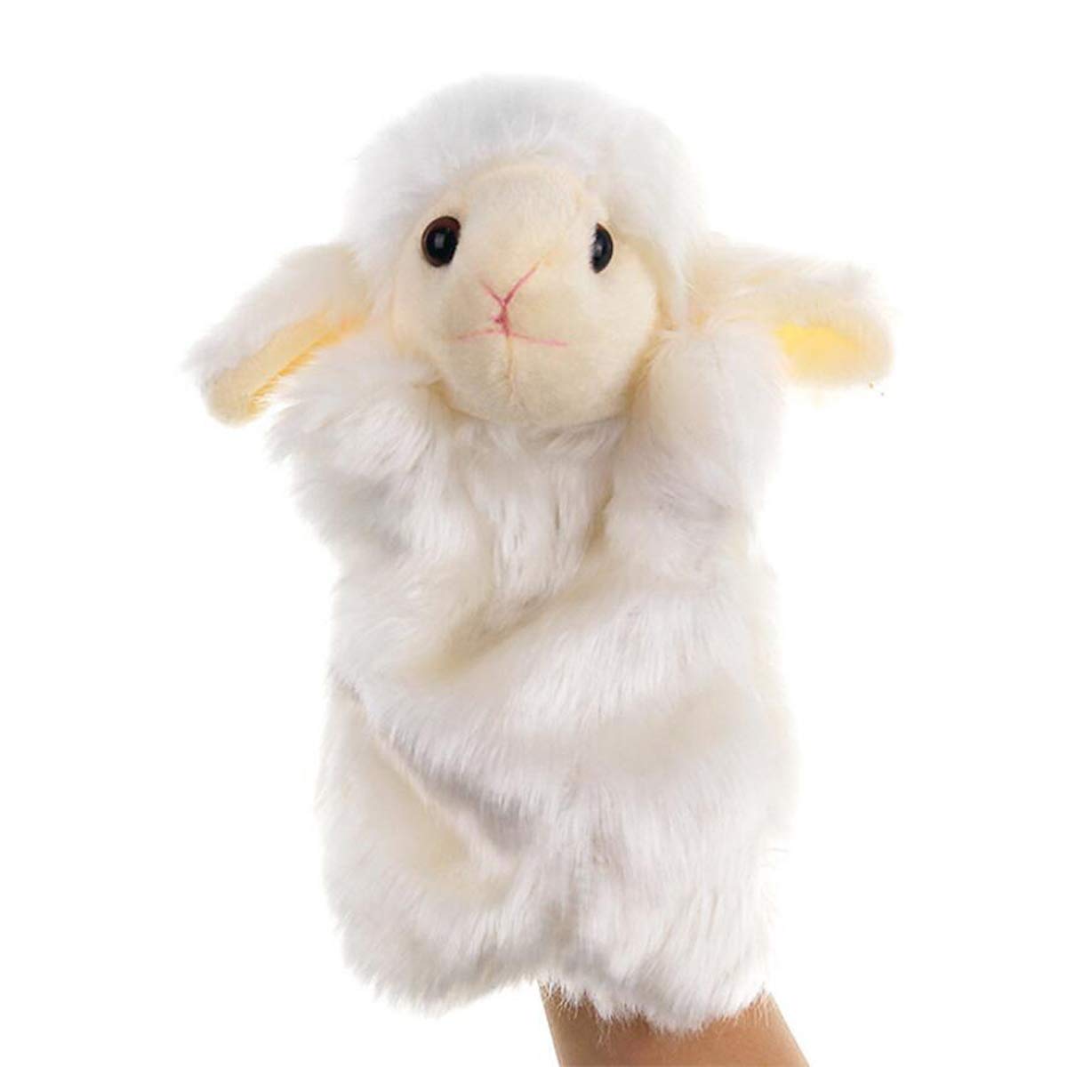 Sheep Hand Puppets Plush Animal Toys for Imaginative Pretend Play Stocking Storytelling White