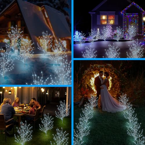 Behiller BHBHSCW01 Birch Tree For Christmas Decorations Outdoor,3Ft 140Led Birch Tree thumb #1