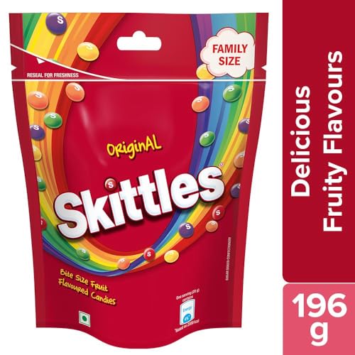Image of Skittles Original Bite-Size Fruit Flavoured Candies, 196 Grams Pack