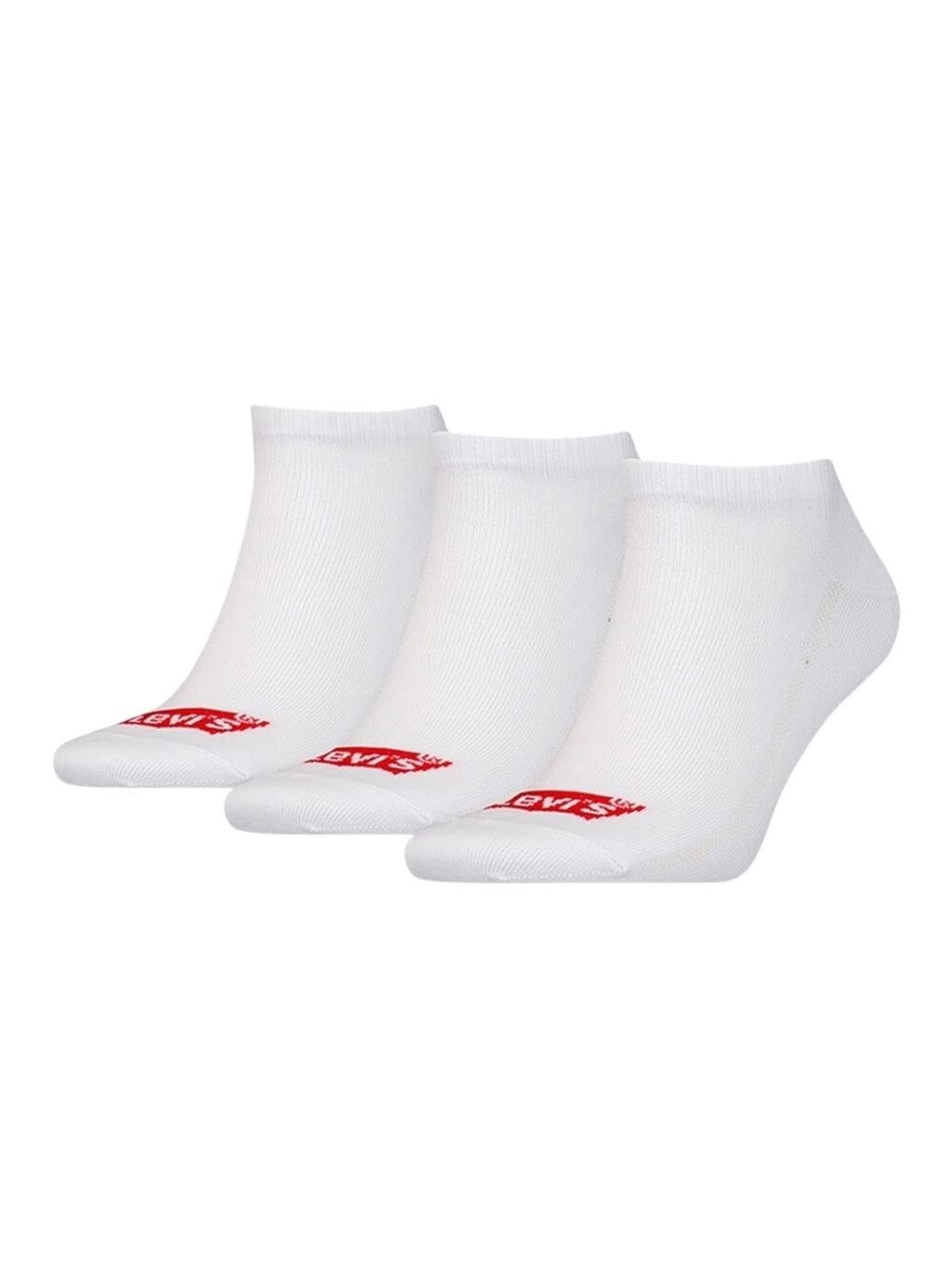 Levi's Unisex Recycled Cotton Sneaker Sock, White, 43/46