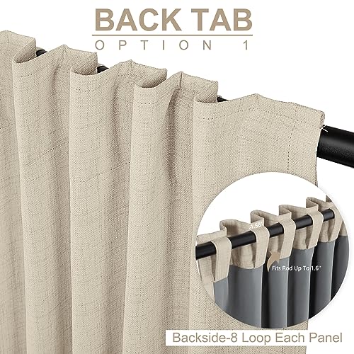 100-Blackout-Shield-Linen-Blackout-Curtains-for-Bedroom-84-Inches-LongBack-TabRod-Pocket-Living-Room-DrapesThermal-Insulated-Textured-Blackout-Curtains-2-Panels-Set50-W-x-84-LCream