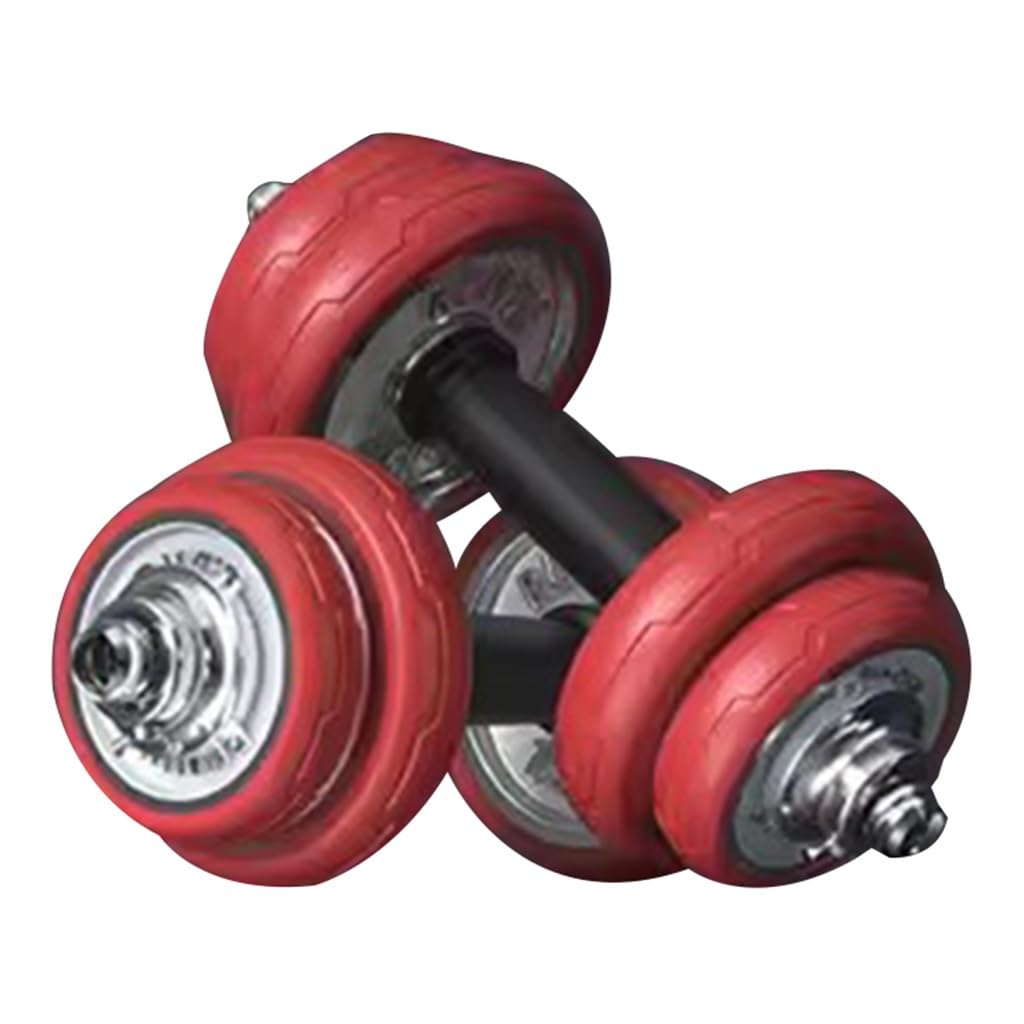 Adjustable Dumbbell Set Pair Household Electroplated Cast Iron Adjustable Weight 2-in-1 Practical Barbell Rubber Protective Cover No Damage