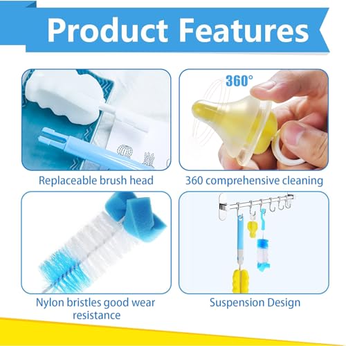 50% Off INVODA 8-Pack Bottle Brush Set with Detachable Handle - Image 2