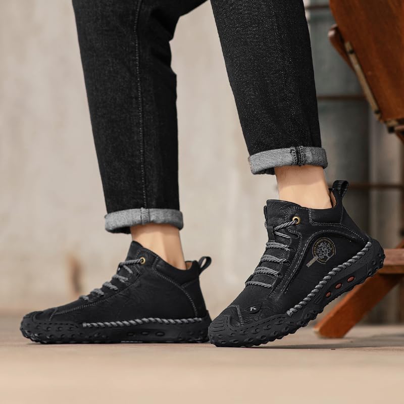 LZDZN Mens Boots For Men Chelsea Shoes Leather High Top Casual Men's Size Man Shoe Fashion Sneakers - Image 5