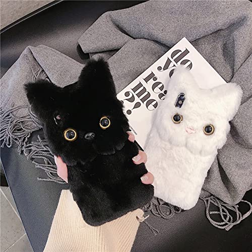 Coque en peluche iPhone 14 Plus chaton noir UnnFiko - 6