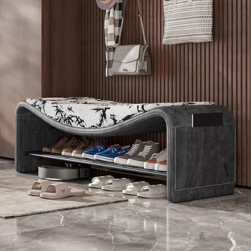 Banc à chaussures rembourré pour optimiser une entrée étroite facilement