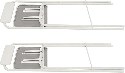 Miniatura 5 de Taburete plegable portátil de 29.5 pulgadas con respaldo, 2 taburetes de bar plegables con tapas de PVC, 275 libras, silla plegable alta