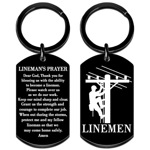 MigPio Lineman Gifts for Men Lineman Tools Linemen Prayer Keychain Lineman Party Decorations Linemans Appreciation Gift Birthday Valentines Day Fathers Day Gifts for Linemen
