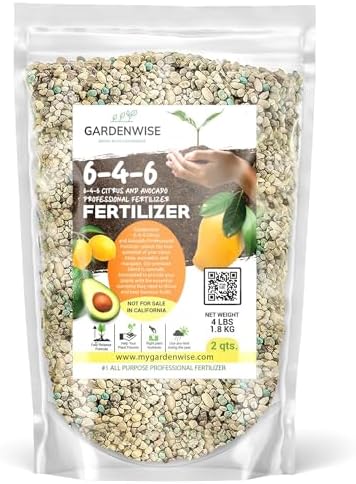 Gardenwise 6-4-6 Avocado and Citrus Tree Professional Fertilizer Plant Food for Outdoor/Indoor Gardening; Quick-Release Nitrogen Fertilizer; Orange, Lime, Avocado and Lemon Tree Fertilizer (2 QUARTS)
