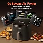 COSORI Air Fryer 9-in-1, Compact & Large 6-Qt, Fast Turbo Modes, 90–450°F Precise Heat for Even Results, Up to 95% Less Oil*, Roast, Bake, Dry, Reheat, Frozen, Broil, Proof, 120V, TurboBlaze, Grey - Image 4