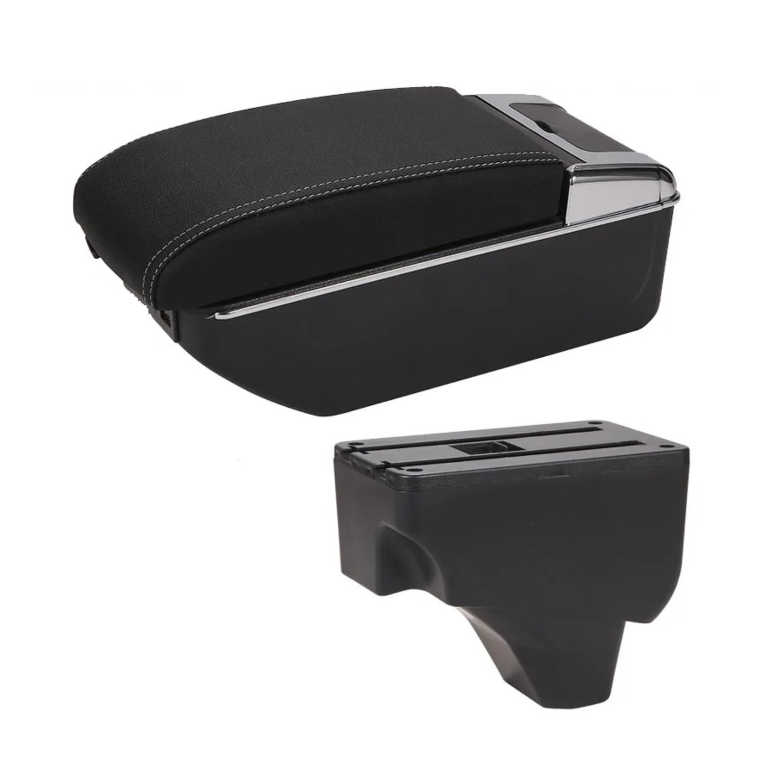 Ggwqoops Car Armrests For Peugeot 2008 2019-2024 Armrest Car Box Retrofit Parts Interior Details Storage Accessories Armrest Box(B3 Black white 7USB)