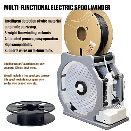 3D Filament Respooler Auto Stop Electric Winder pour 1kg Spool Tangle-Free Transfer of PLA ABS Fil de Couture Fil Silencieux Smart Sensor Reel Convertisseur Compact DIY Tool
