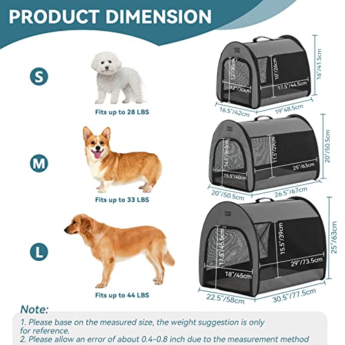Petsfit Portable Dog Crate, Arch Design Escape Proof Collapsible Soft Sided Dog Crate Dog Kennel 16" Lx19 Wx16 H, Grey - Image 6