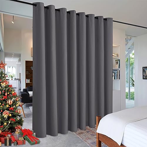 Image of RYB HOME Extra Long Curtains Light Block Soundproof Privacy Blinds for Home Theater Office Backdrop Dining Living Room Patio Door Large Window Ceiling to Floor Drapes, W 8.3 x T 11 ft, Grey