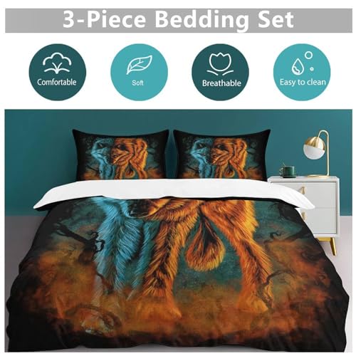 Housse de couette loup de qualité supérieure en coton microfibre parure lit king