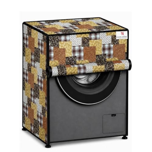 Image of Front Load Fully Automatic Washing Machine Cover for 6.5kg to 8kg | Waterproof & Dustproof Polyester Cover with Zip Closure | Suitable with Samsung, IFB, LG, Bosch & More (61 x 61 x 87 cm)