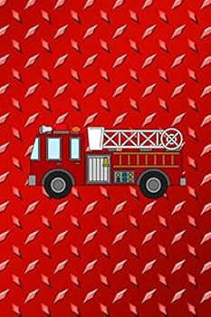 Journal: Red diamond steel plate firetruck notebook