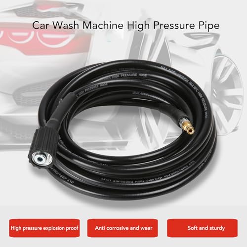Pressure Washer Hose Water Power Washer Hose 5800PSI M22 and Plug Rubber Power Washer Water Hose for Car Home Cleaning (5m/16.4ft)