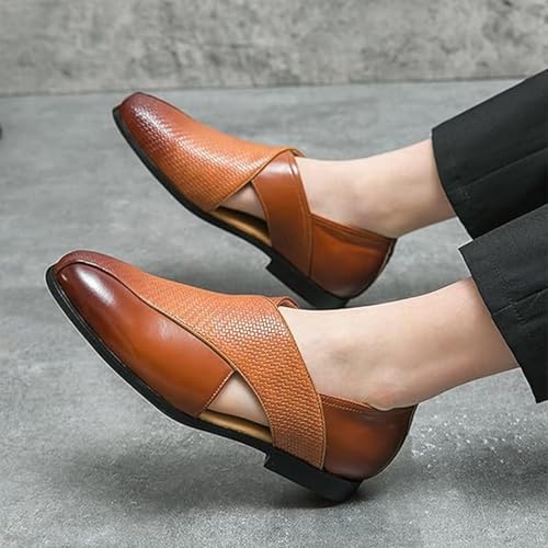 Men's Summer Business Loafers Fashion Slip-On Flat Sole Breathable Comfortable Formal Leather Shoes3