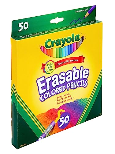 Image of Crayola Erasable Colored Pencils (50ct), Back to School Supplies for Kids, Teacher Gifts, 6, 7, 8 [Amazon Exclusive] (Pack of 12)