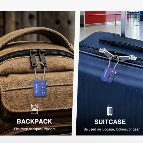 Image of Puroma 4 Pack TSA Locks for Luggage Lightweight 4-Digit Code Padlock Blue