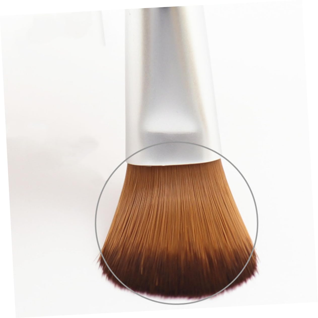 Outanaya 2Pcs Mini Foundation Makeup Brushes with Short Wooden Handle Portable Nylon Fiber Cosmetic Tools for Blending Lightweight and Durable for Go Use