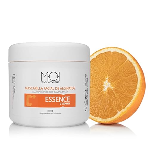 Mascarilla facial revitalizante de alginatos ESSENCE con vitamina C 150gr. M·O·I Skincare