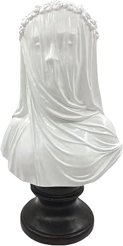 Miniatura 8 de Busto de dama velada, busto de doncella de 9.8 pulgadas, estatua gótica, escultura hecha a mano, con velo, mujer, decoración del hogar, sala de