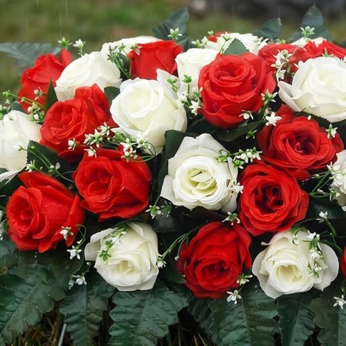 Rosas de cementerio de seda para exhibicion floral conmemorativa exterior 5