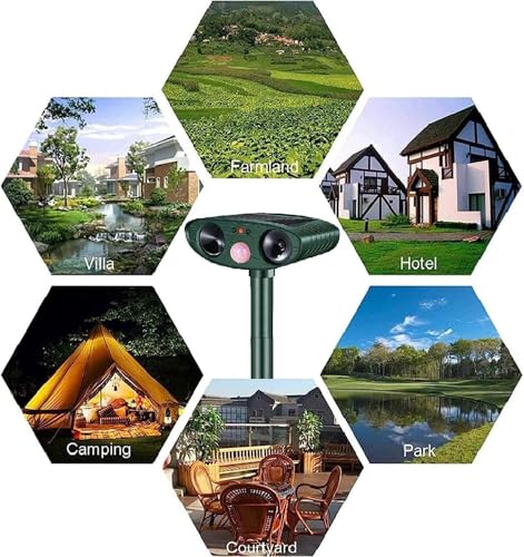 Katzenschreck Ultraschall,Upgrade 2026 Solar Tiervertreiber Katzenabwehr,Ultraschall Abwehrmittel Hundeschreck Marderschreck mit Bewegungsmelder für Katzen, Hunde, Mäuse,Vögel, Marder