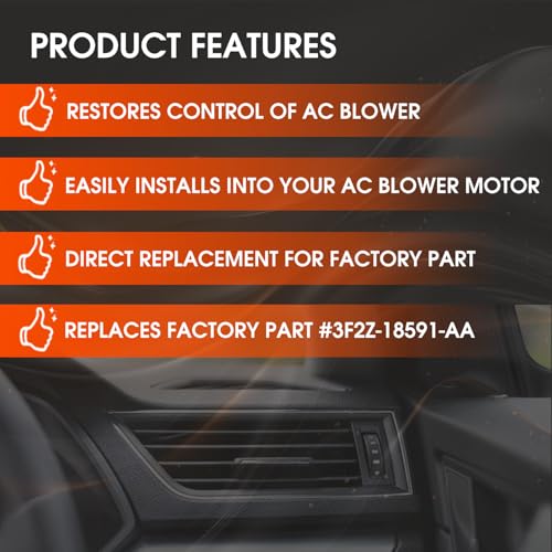 Image of HVAC Blower Motor Resistor - Compatible with Ford, Lincoln, Mercury Vehicles - Expedition, Escape, F150, F250, F350 Super Duty, Mustang, Mark LT, Mariner Replaces 3F2Z-18591-AA, YH-1715