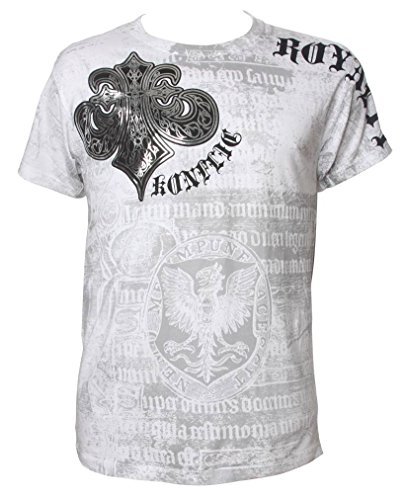 Konflic NWT Men's Saint's Royalty Graphic MMA Muscle T-shirt White - Large