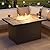 Grand patio Outdoor Propane Fire Pit Table with Cover/Lid for Patio, 43 inch 50,000 BTU,Wicker/Rectangle