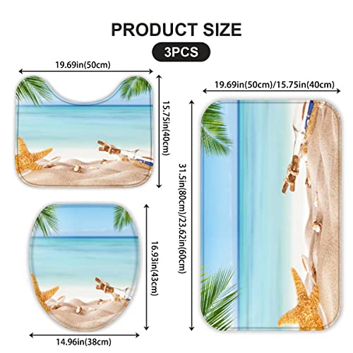 TiaoTian Badematten Set 3D 40x60 Seestern Badezimmerteppich-Set absorbierend 3-teiliges maschinenwaschbare weich… – Bild 7