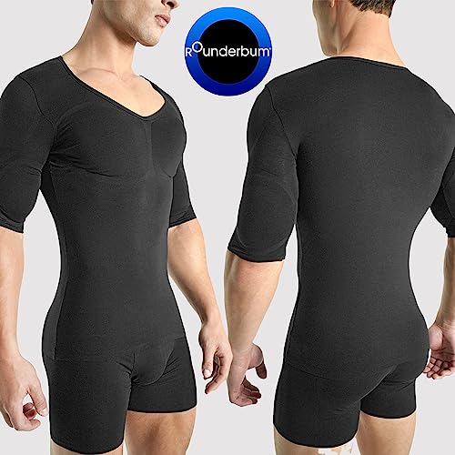Rounderbum Men’s Muscle Tech Shirt with Removable Padding – Stealth Muscle Tee for Chest & Shoulder Boost, 1 Color4