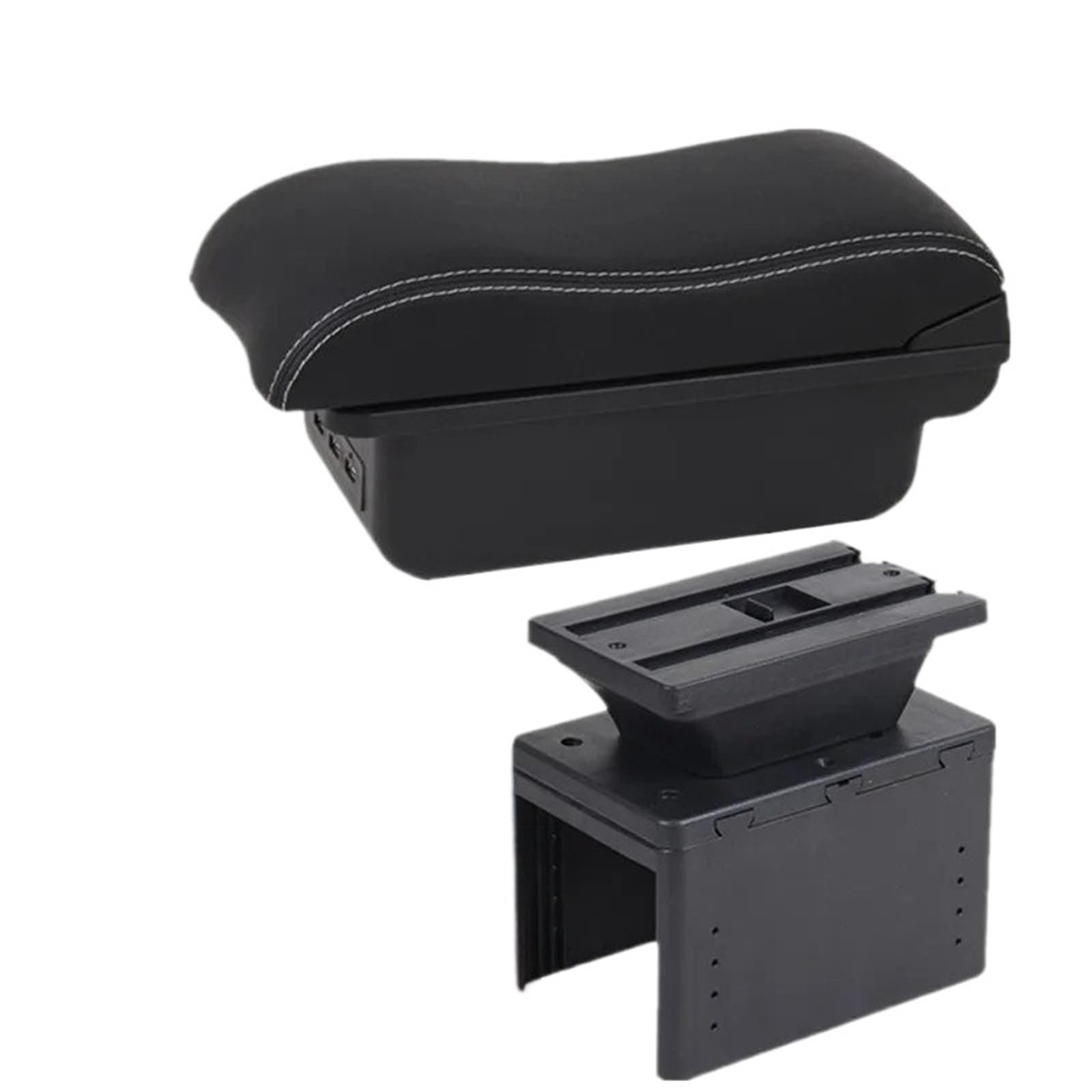 Hguvsjd Armrest Box For Fita For 500L SI Armrest Center Console Storage Box Retrofit Parts Accessories Car Armrests(B Black white 3USB)