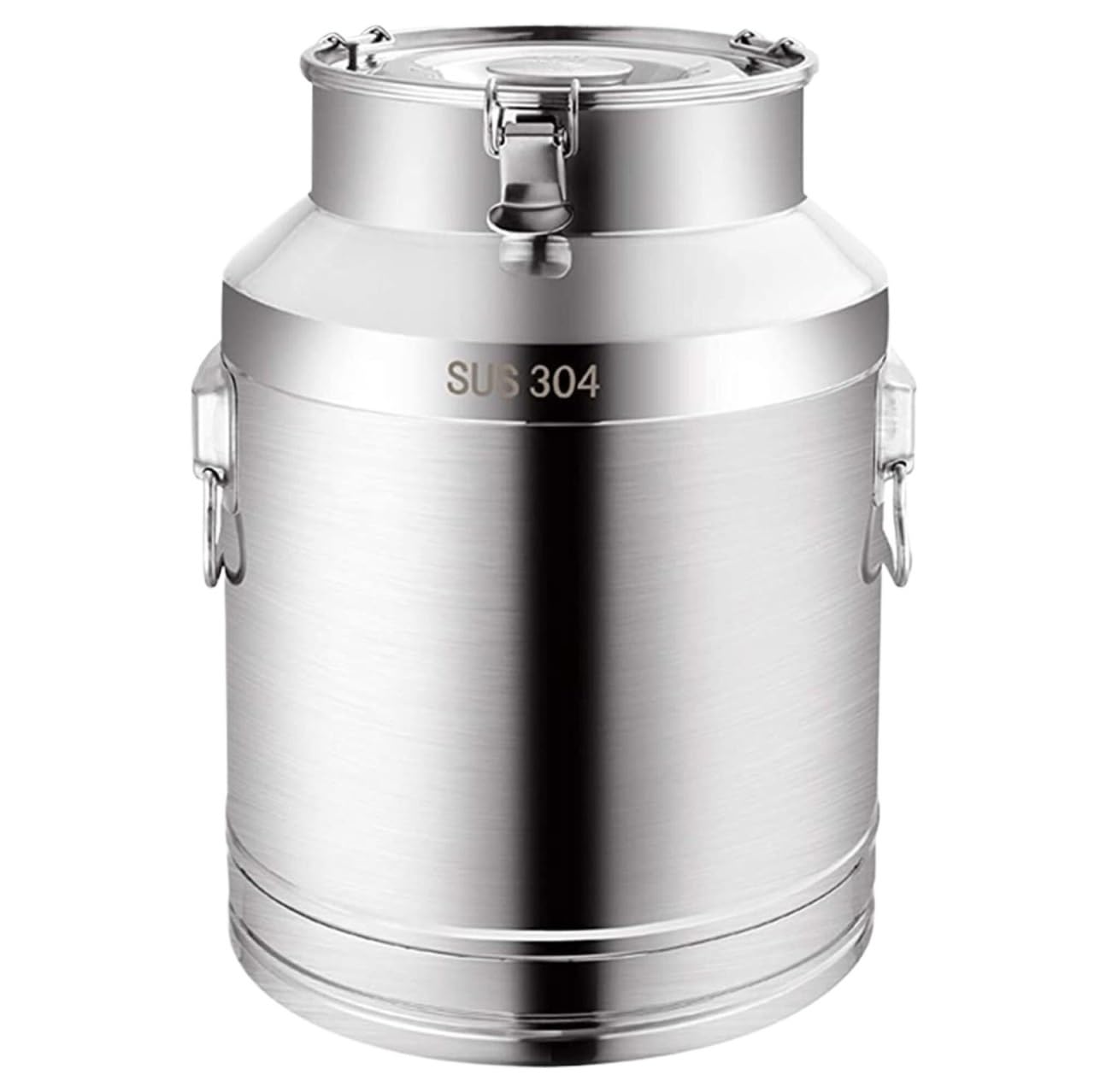 Milk Bucket Milk Can 304 Stainless Steel Milk Can Milk Bucket Wine Pail Bucket Tote Jug Oil Barrel Tea Canister Liquid Container Storage (Silver 58L)