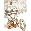 Handmade LARGE Faberge egg Jewelry box Decor White Bday Gifts for Womens Ruby BRACELET for her Valentine’s day 24KGOLD…